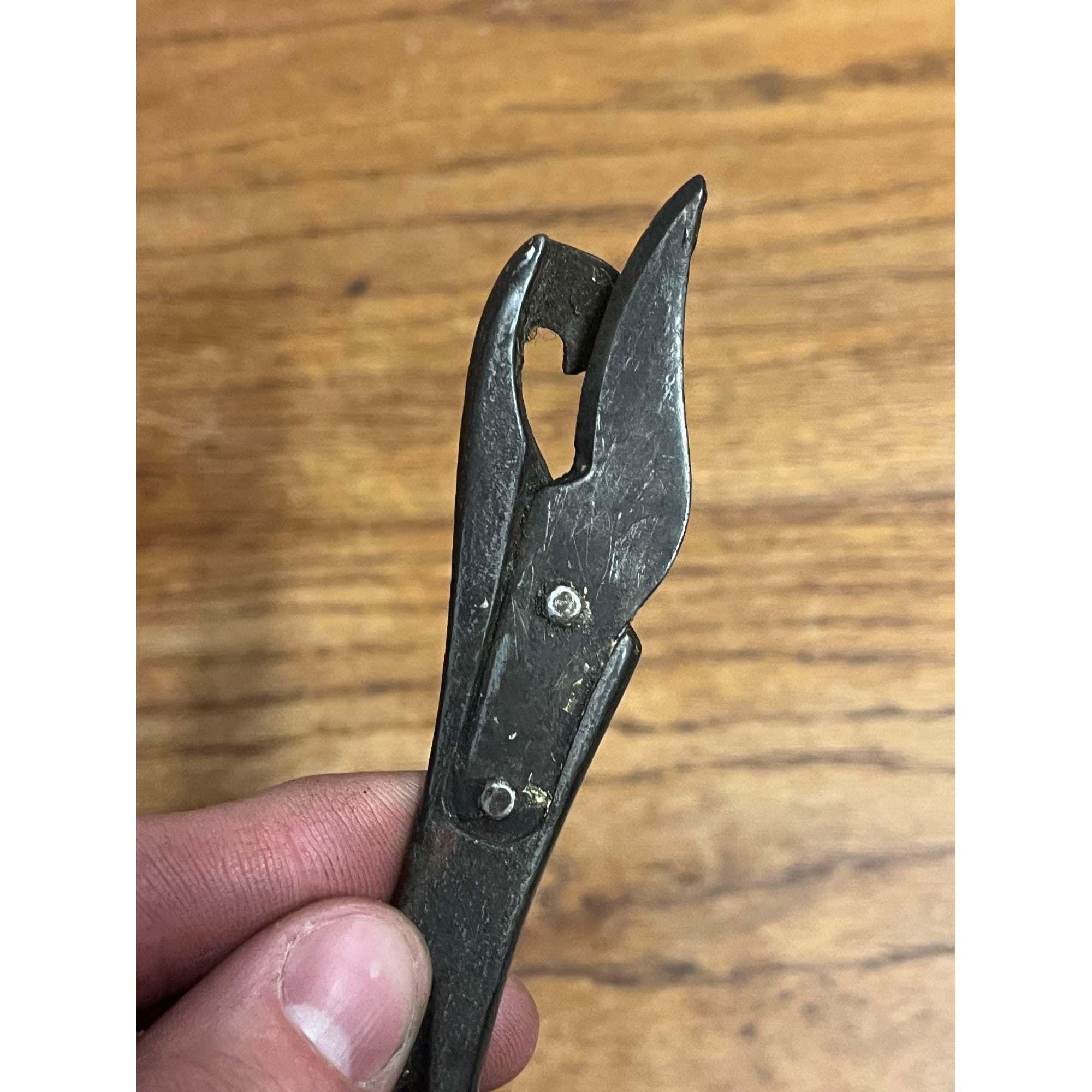 Antique Primitive Early 1900s Steel Can Opener Kitchen Tool 6.25" Farmhouse