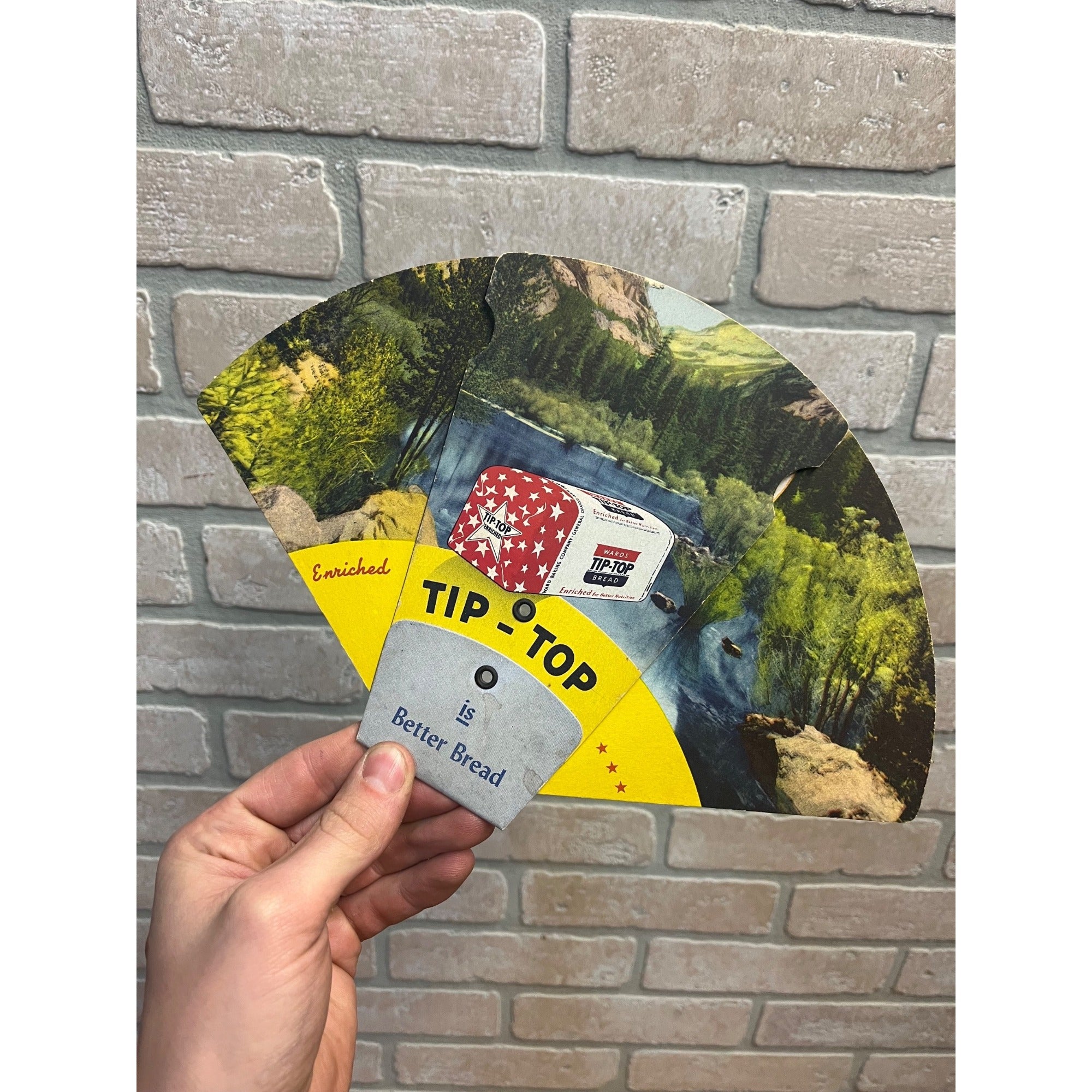 Vintage Tip Top Bread Ward Baking Co. Advertising Tri-Fold Hand Fan