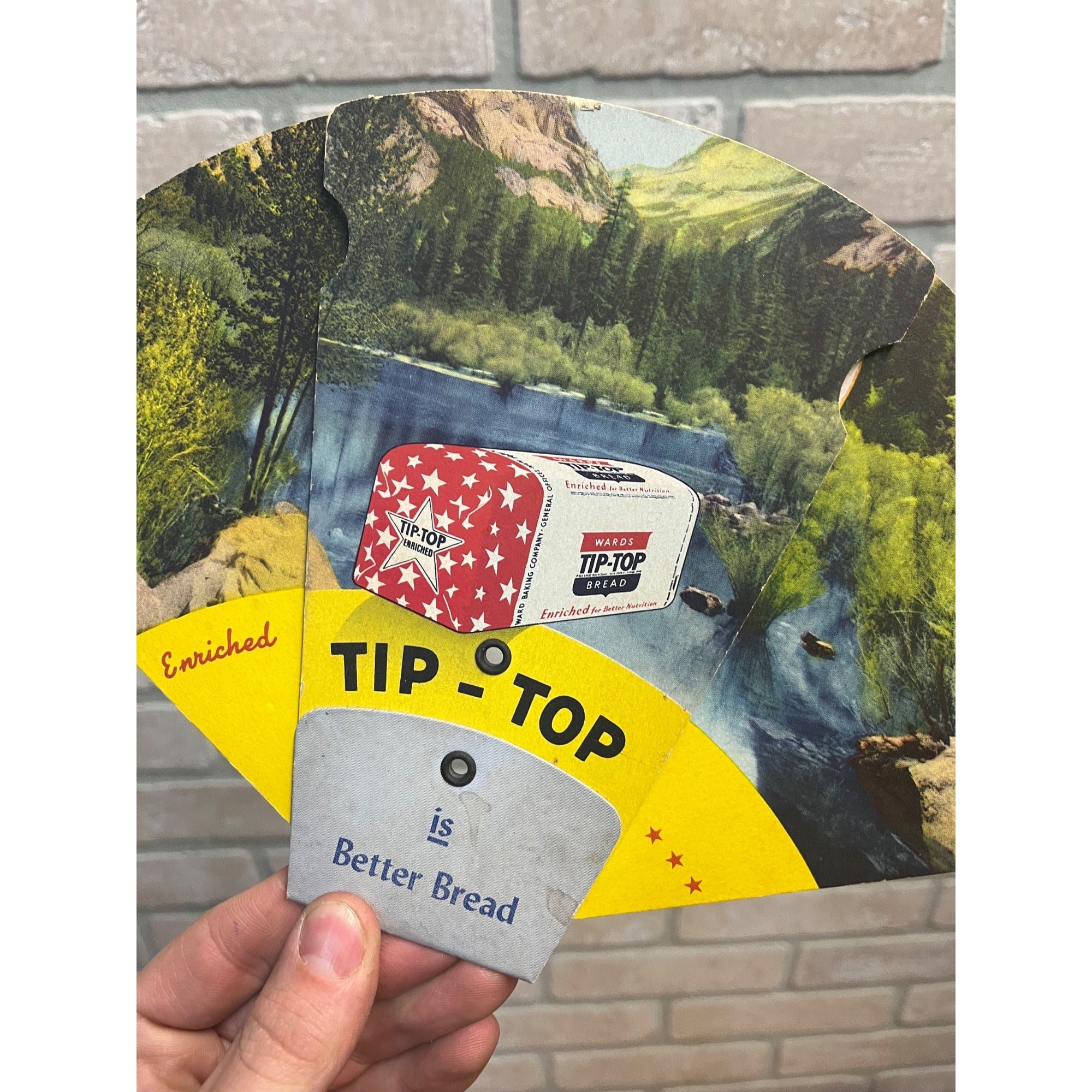 Vintage Tip Top Bread Ward Baking Co. Advertising Tri-Fold Hand Fan