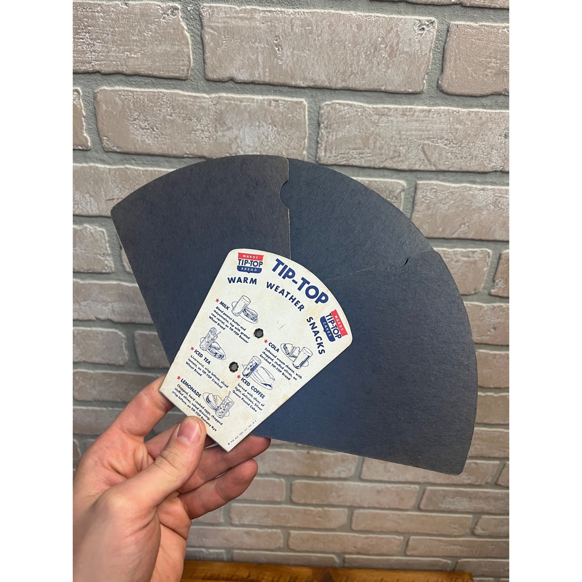 Vintage Tip Top Bread Ward Baking Co. Advertising Tri-Fold Hand Fan