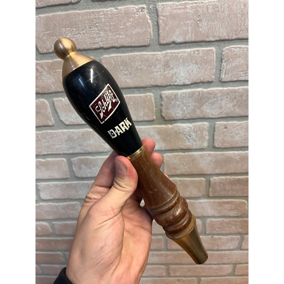Vintage Schlitz Dark Lager Beer Wooden Tap Handle Milwaukee, WI Breweriana Barware