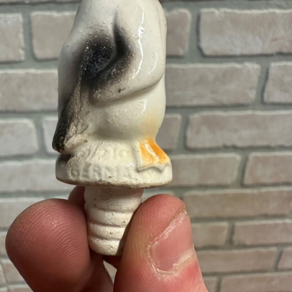 RARE Early 1900s German Pie Bird Vent Whistle Clay Penguin Figural Germany