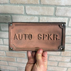 Vintage Auto Sprinkler Fire Dept Connection Cast Iron Sign