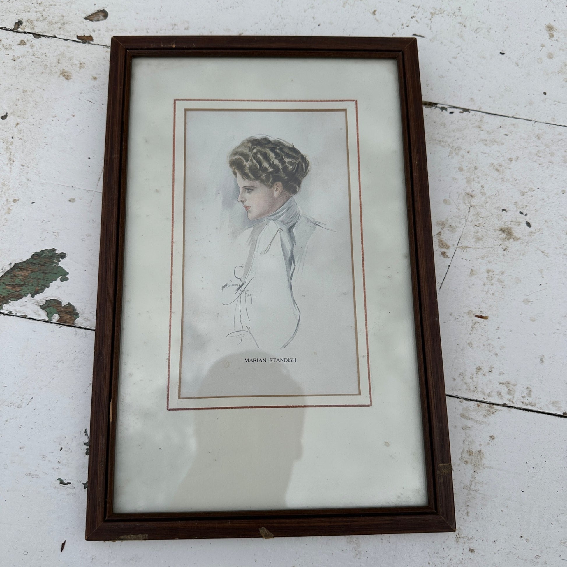 Marian Standish 1907 Harrison Fisher Framed Litho Victorian Women