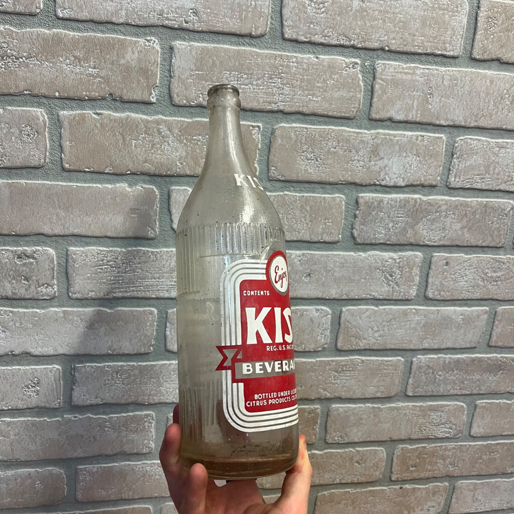 Kist Soda Bottle New London WI Clear 32 Oz Quart VTG Red Label Citrus Products Co