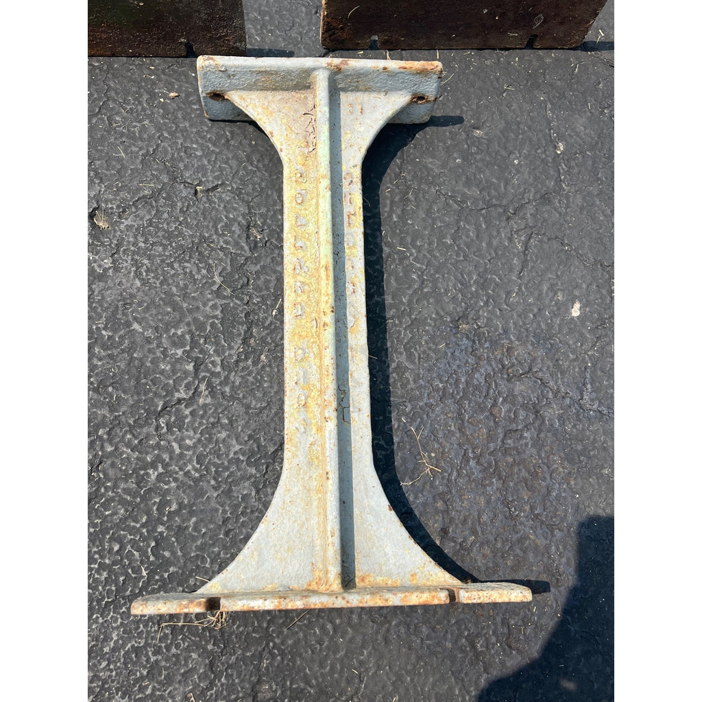 Antique Vintage Pollard Bros Chicago IL Locker Room Bench Cast Iron Legs Salavge