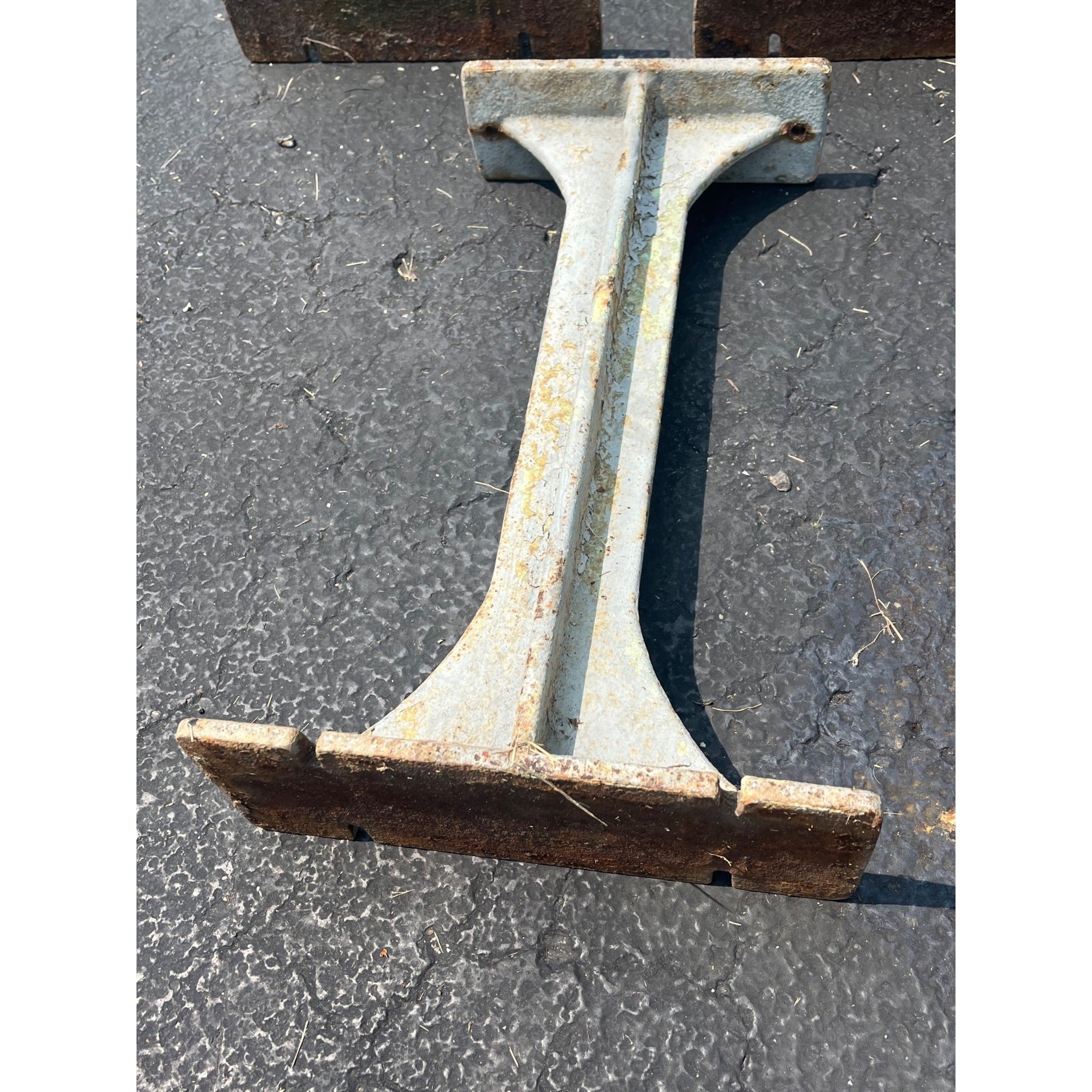 Antique Vintage Pollard Bros Chicago IL Locker Room Bench Cast Iron Legs Salavge