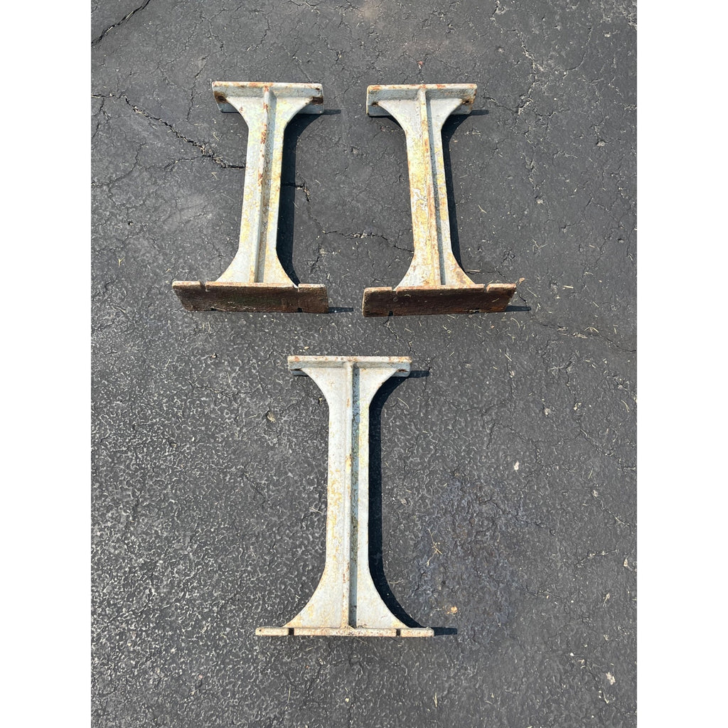 Antique Vintage Pollard Bros Chicago IL Locker Room Bench Cast Iron Legs Salavge