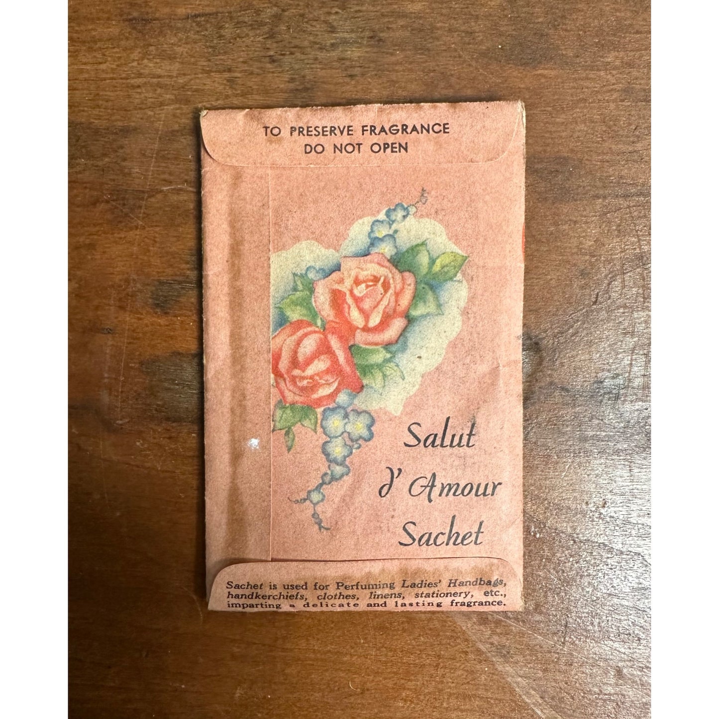 VINTAGE TREVAUX PARFUMEUR SALUT D AMOUR SACHET POWDER PURSE PERFUME