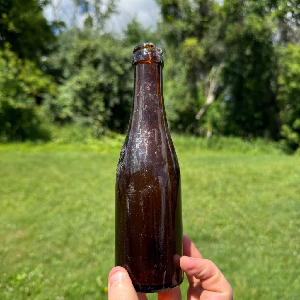 Pre Pro 1910s Rahrs Beer Rahr Green Bay Wis 8" Beer Amber Bottle Wisconsin As-Is