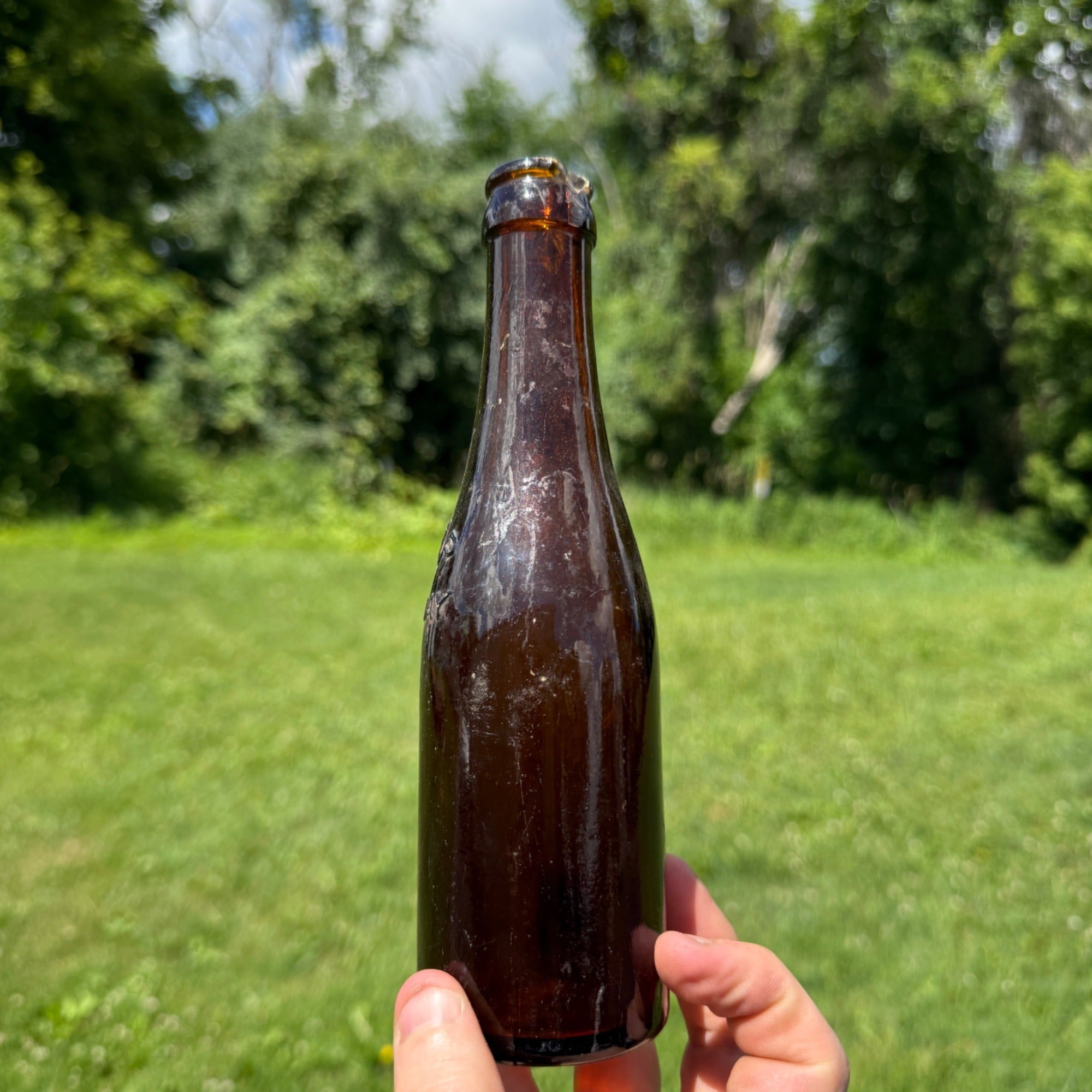 Pre Pro 1910s Rahrs Beer Rahr Green Bay Wis 8" Beer Amber Bottle Wisconsin As-Is
