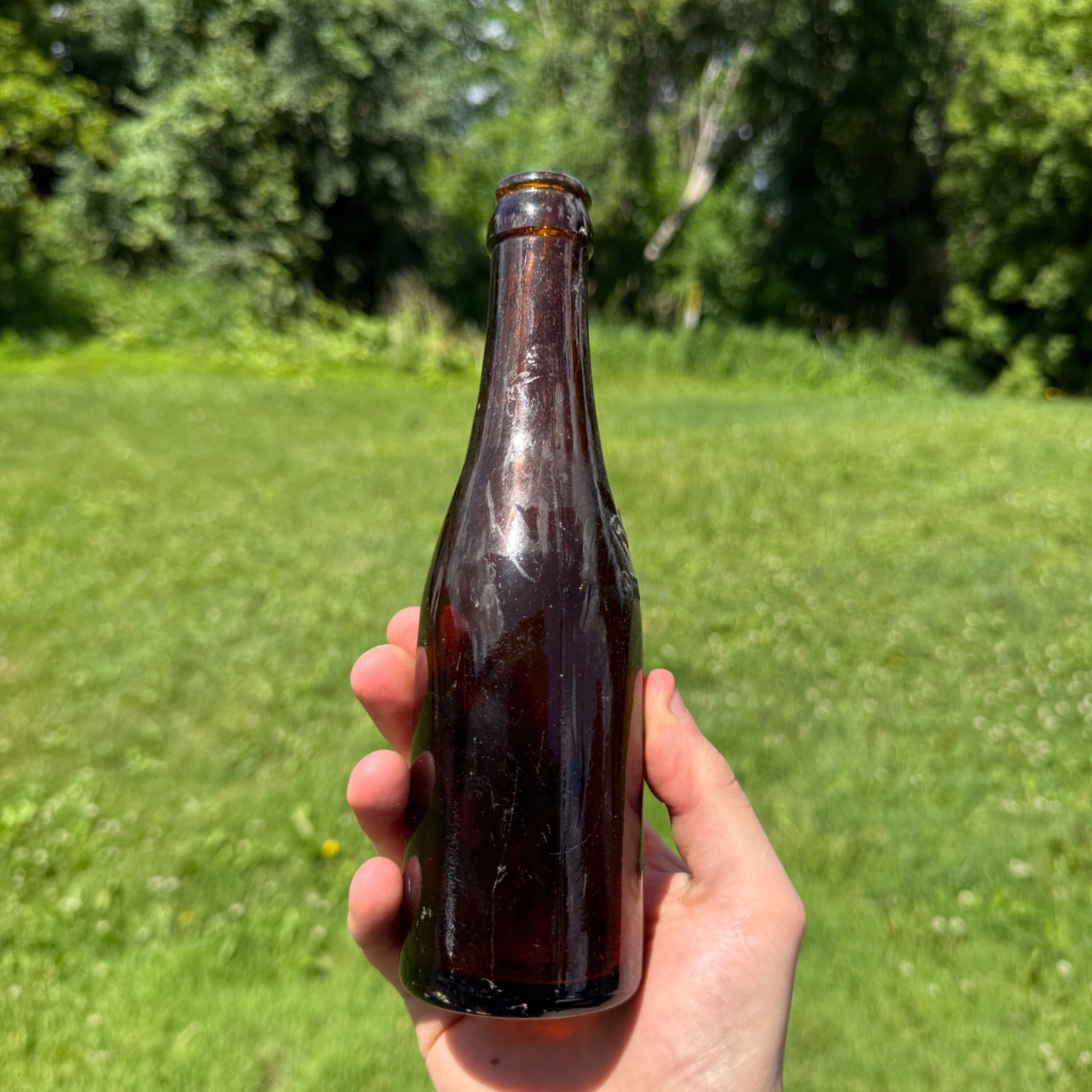 Pre Pro 1910s Rahrs Beer Rahr Green Bay Wis 8" Beer Amber Bottle Wisconsin As-Is