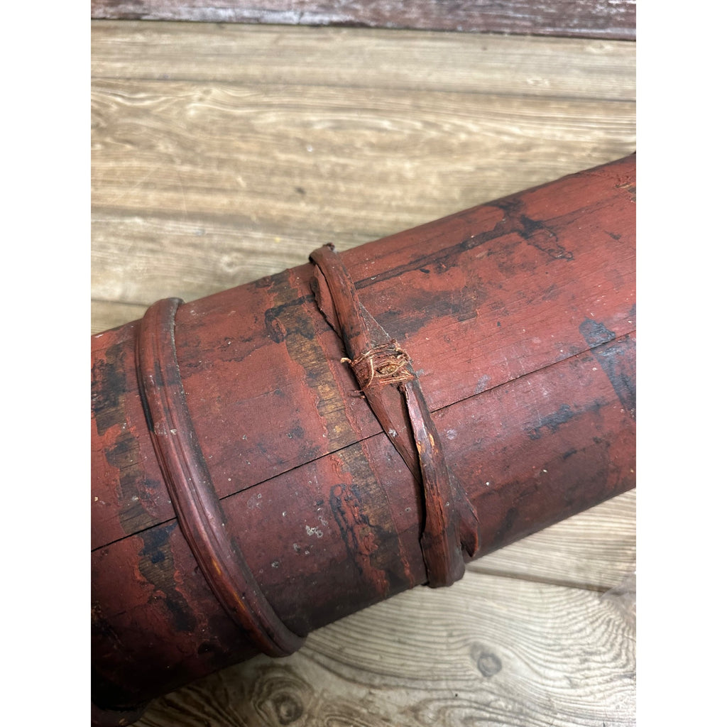Antique Primitive 1800s Wooden Butter Churn Original Red Paint AAFA Early Farmhouse