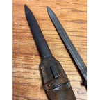 WWII Czech VZ24 Mauser Rifle Bayonet CSZ Marked Scabbard Leather Frog Military