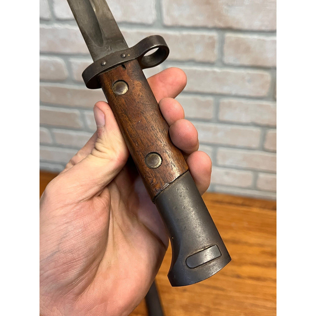 WWII Czech VZ24 Mauser Rifle Bayonet CSZ Marked Scabbard Leather Frog Military