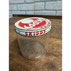 Ball Vintage Small 2/3 Cup 3-1/4" Glass Jar Skippy Chunk Peanut Butter With Lid