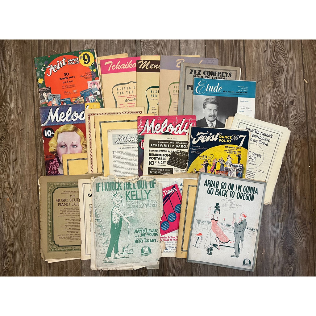 Antique Huge Lot 1890s - Early 1900s Piano Sheet Music Repuropse Scrapbooking Art