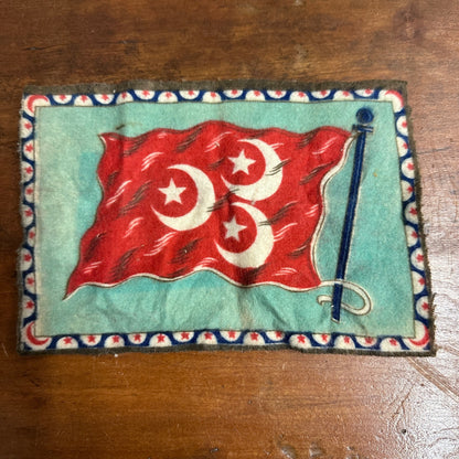 VINTAGE EGYPT/EGYPTIAN KHEDIVATE FLAG TOBACCO FELT, 5" X 8".