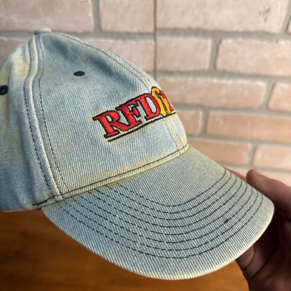 Vtg RFD TV Hat Cap Denim Farmer Trucker Jean Embroidered Rural Media Group