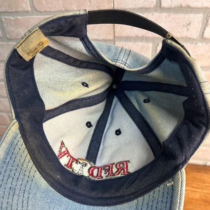 Vtg RFD TV Hat Cap Denim Farmer Trucker Jean Embroidered Rural Media Group