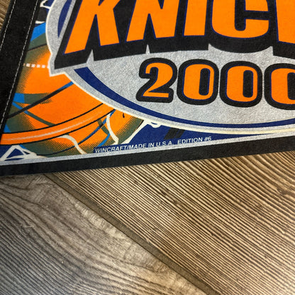 VTG 2000 WINCRAFT NBA NEW YORK KNICKS PENNANT MAN CAVE BLUE ORANGE COLORS