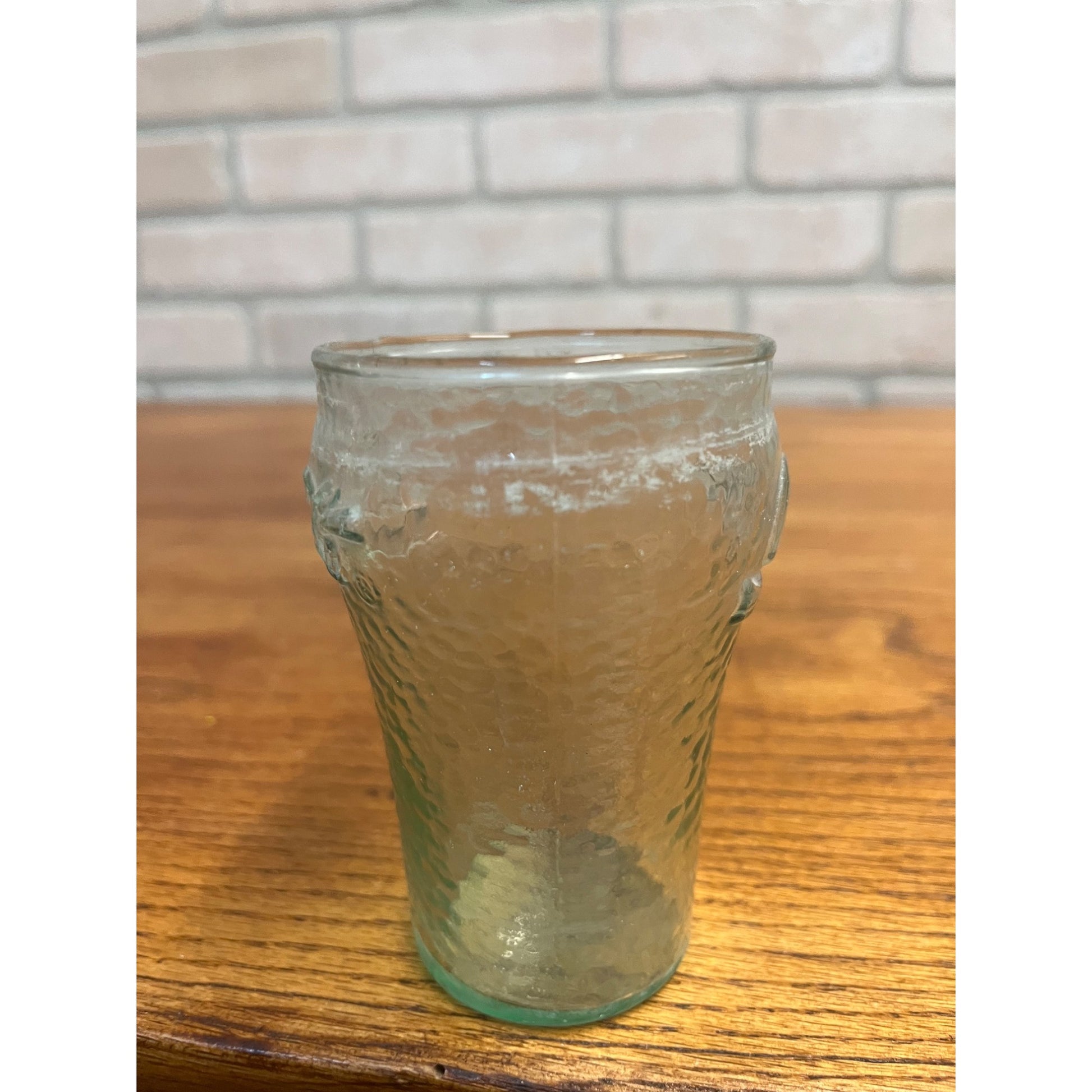 Vintage Enjoy Coca Cola / Coke Dimpled Green Pebble Fountain Glass 4"