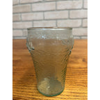 Vintage Enjoy Coca Cola / Coke Dimpled Green Pebble Fountain Glass 4"
