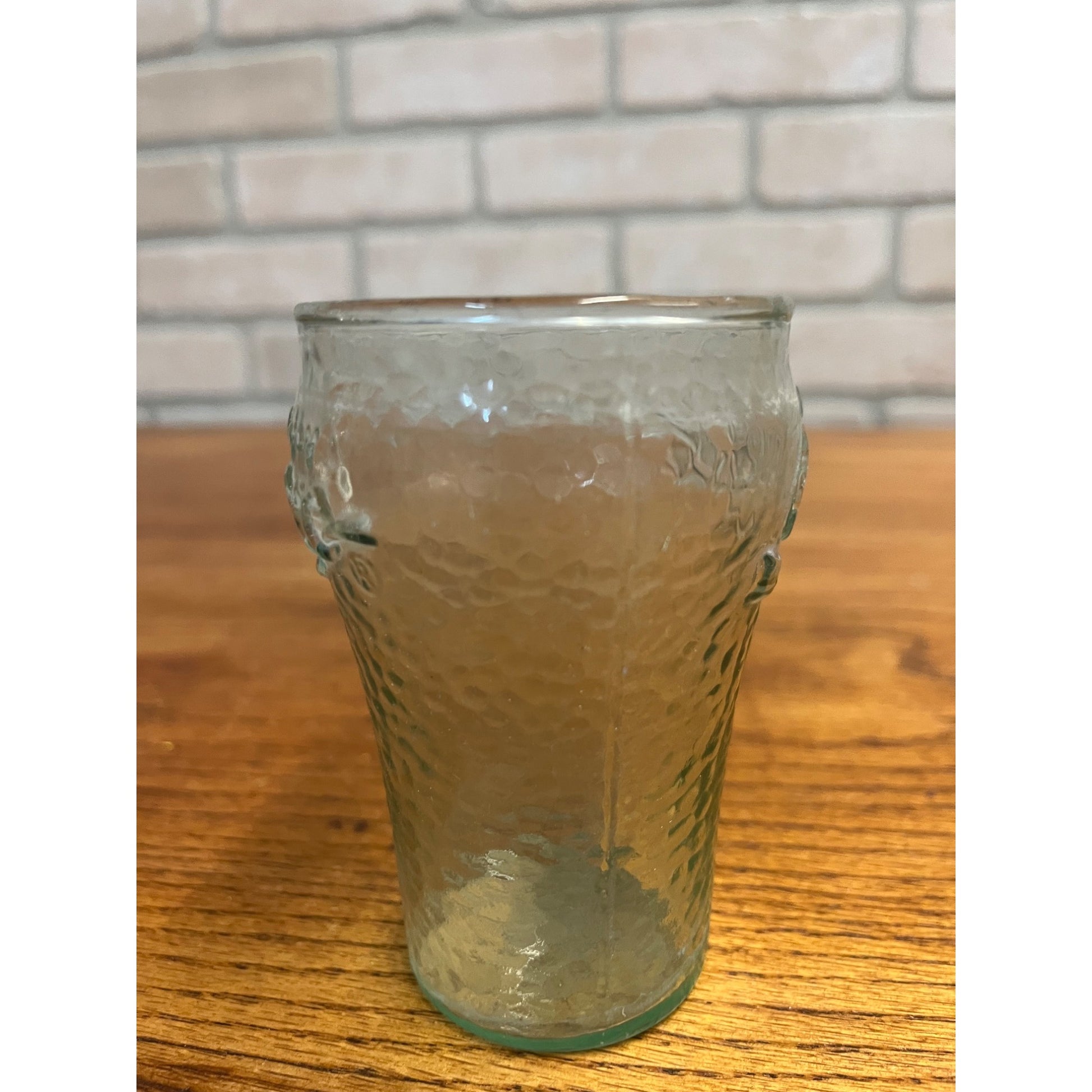 Vintage Enjoy Coca Cola / Coke Dimpled Green Pebble Fountain Glass 4"