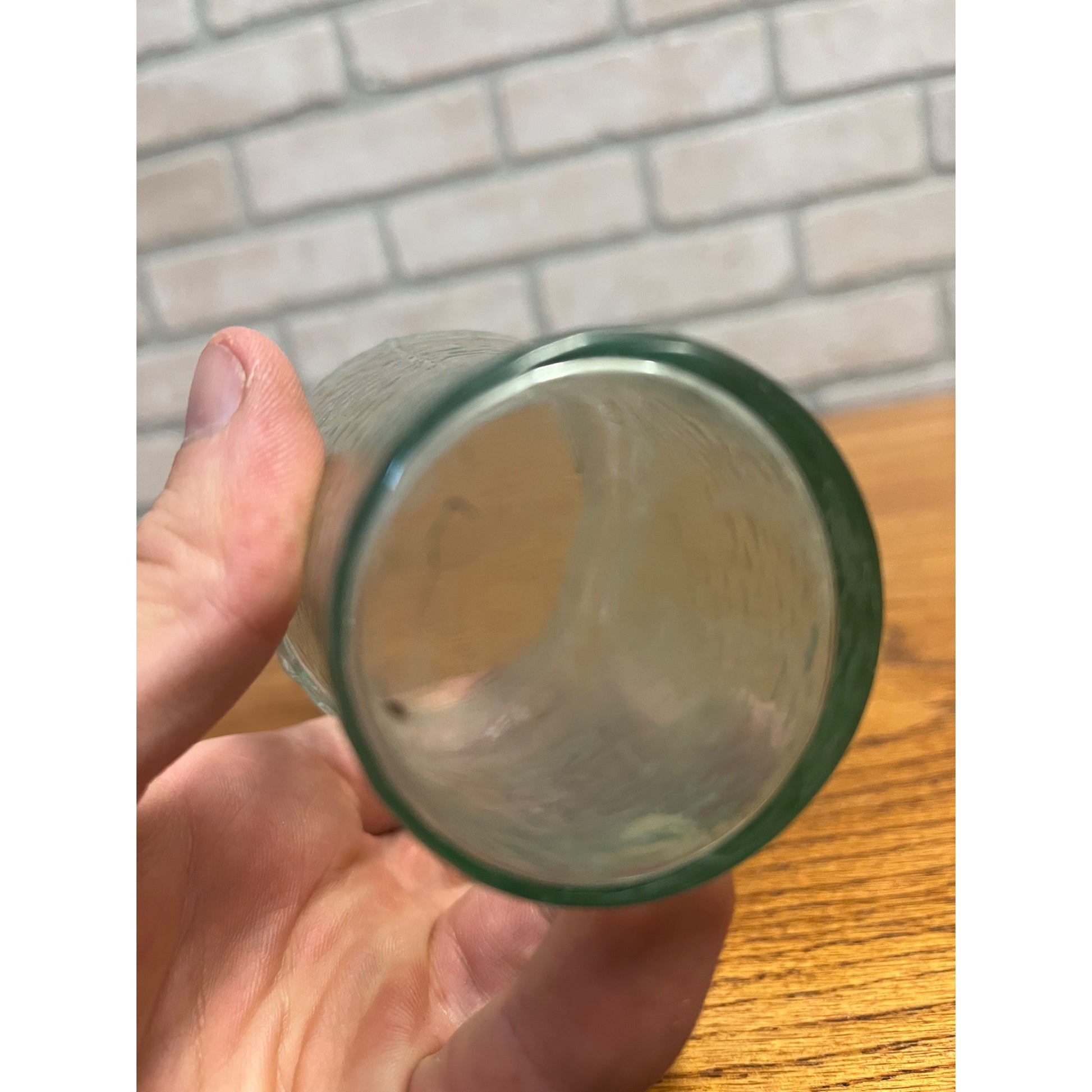 Vintage Enjoy Coca Cola / Coke Dimpled Green Pebble Fountain Glass 4"