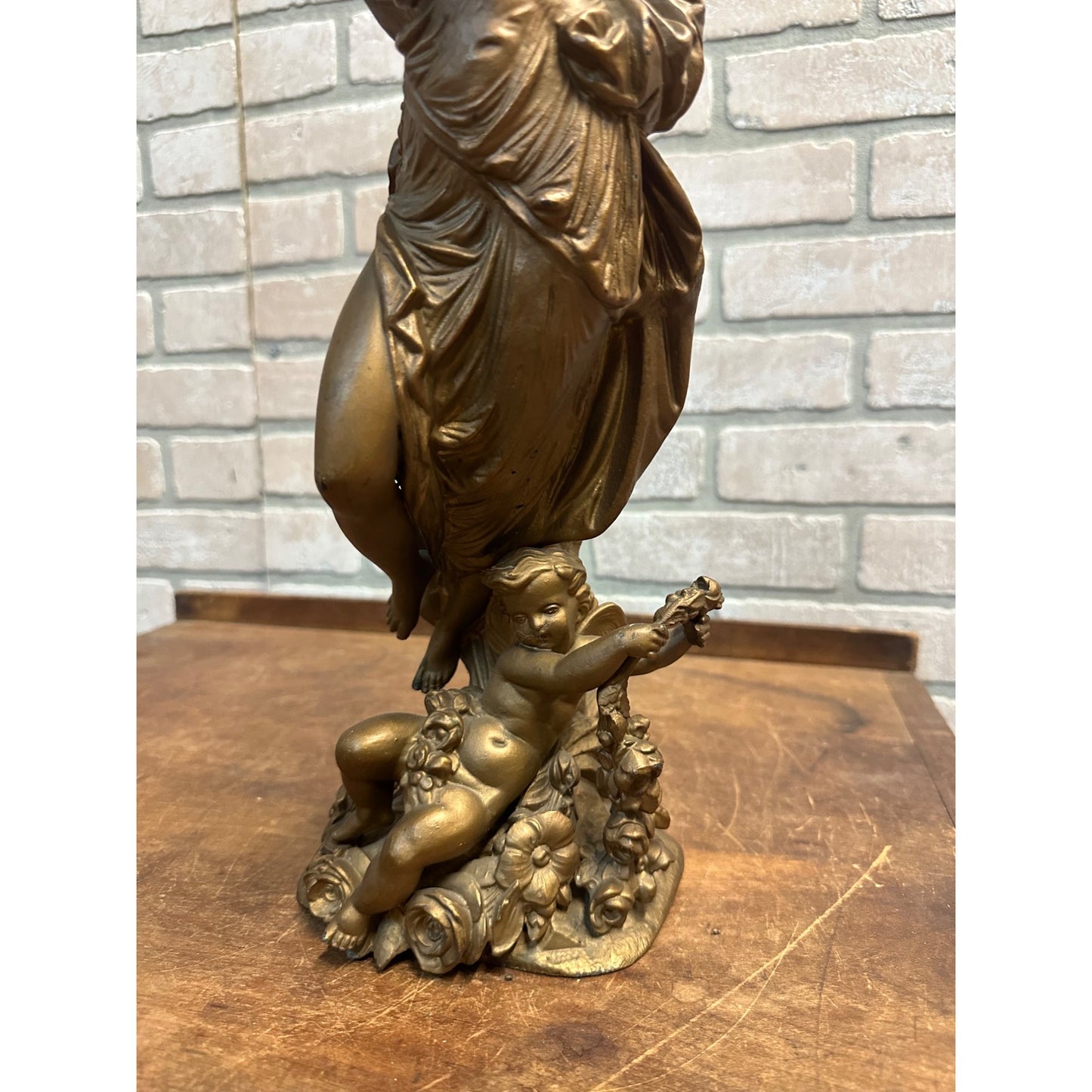 Antique Art Nouveau Woman Goddess Bronze Spelter Statue Sculpture - Moureau?