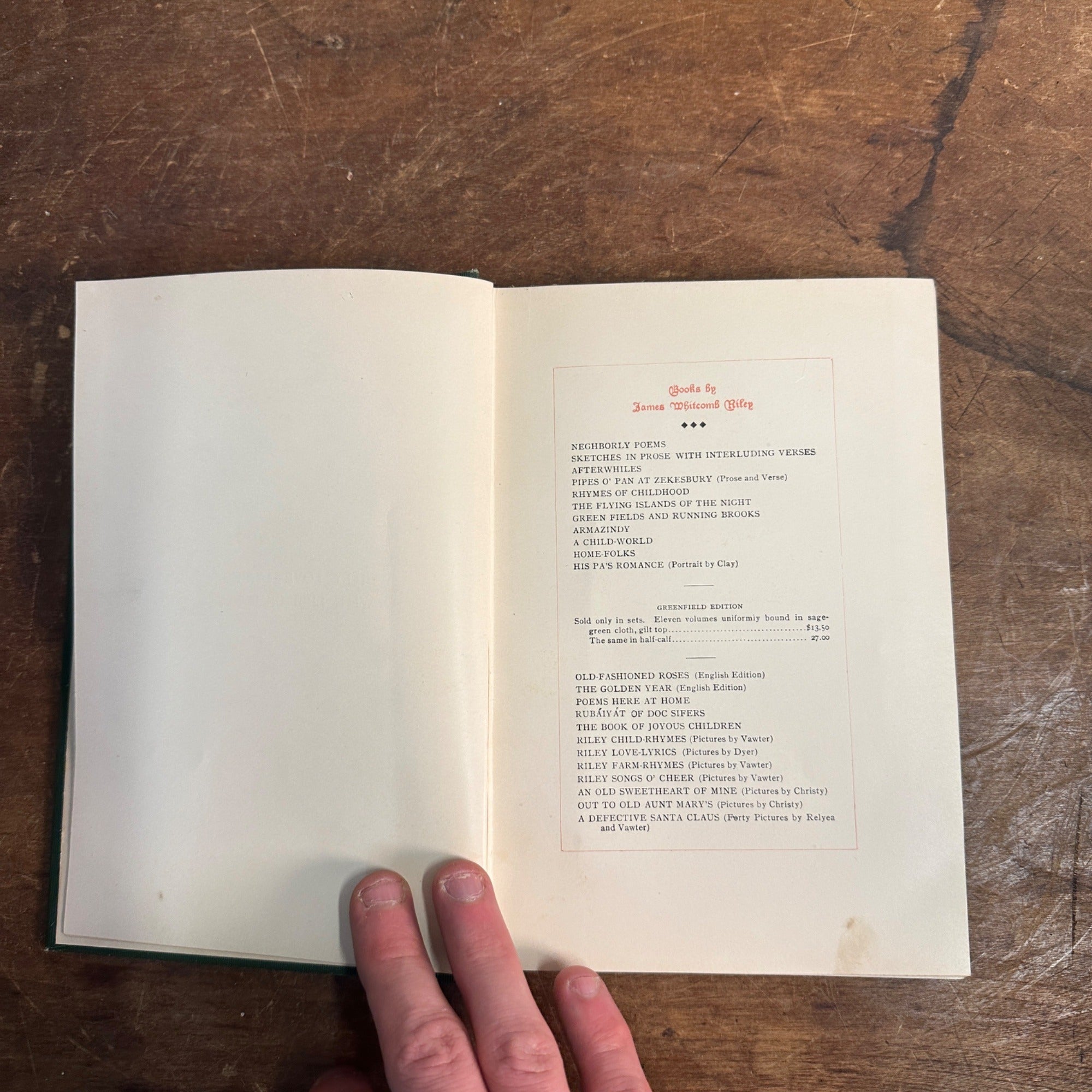 1905 ANTIQUE POETRY BOOK "LOVE-LYRICS" JAMES WHITCOMB RILEY POETICAL