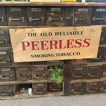 Antique Old Reliable Peerless Smoking Tobacco Cardbaord Sign