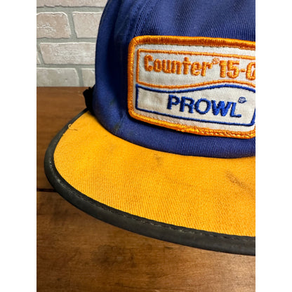 Vintage Yellow Blue Counter 15-C Prowl Agriculture Ag Farm hat Snapback Cap