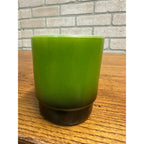 Vintage Fire King Anchor Hocking Gingham Olive Green / Black Stackable Mug (1)