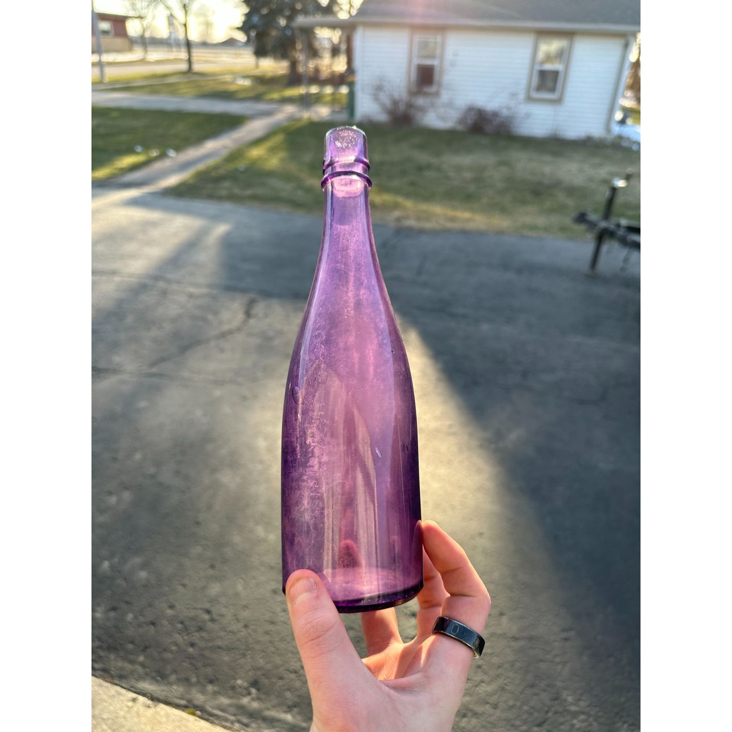 1800s PACIFIC VINEGAR AND PICKLE WORKS PURPLE AMETHYST SAN FRANCISCO BOTTLE