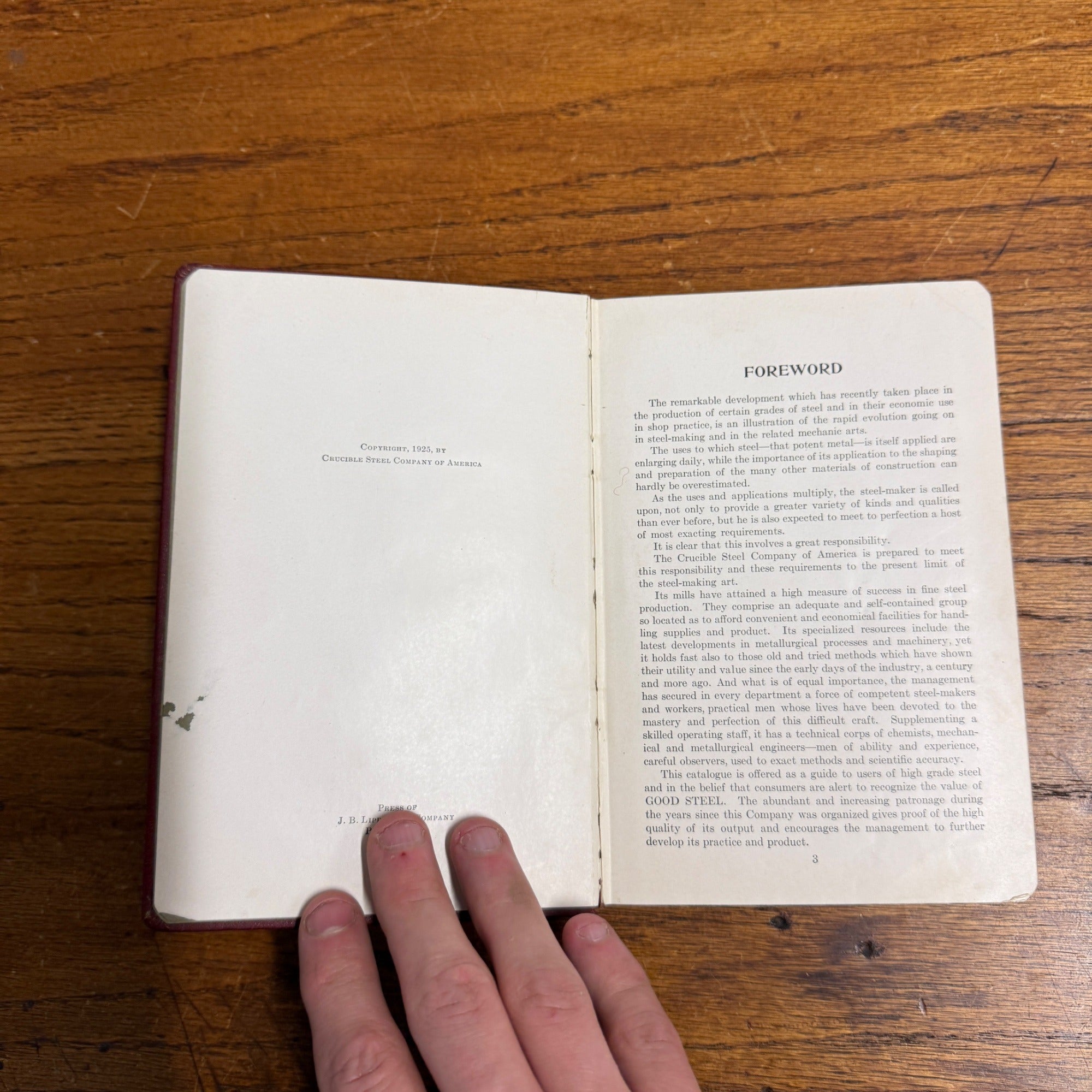 Crucible Steel Company of America 1925 Book