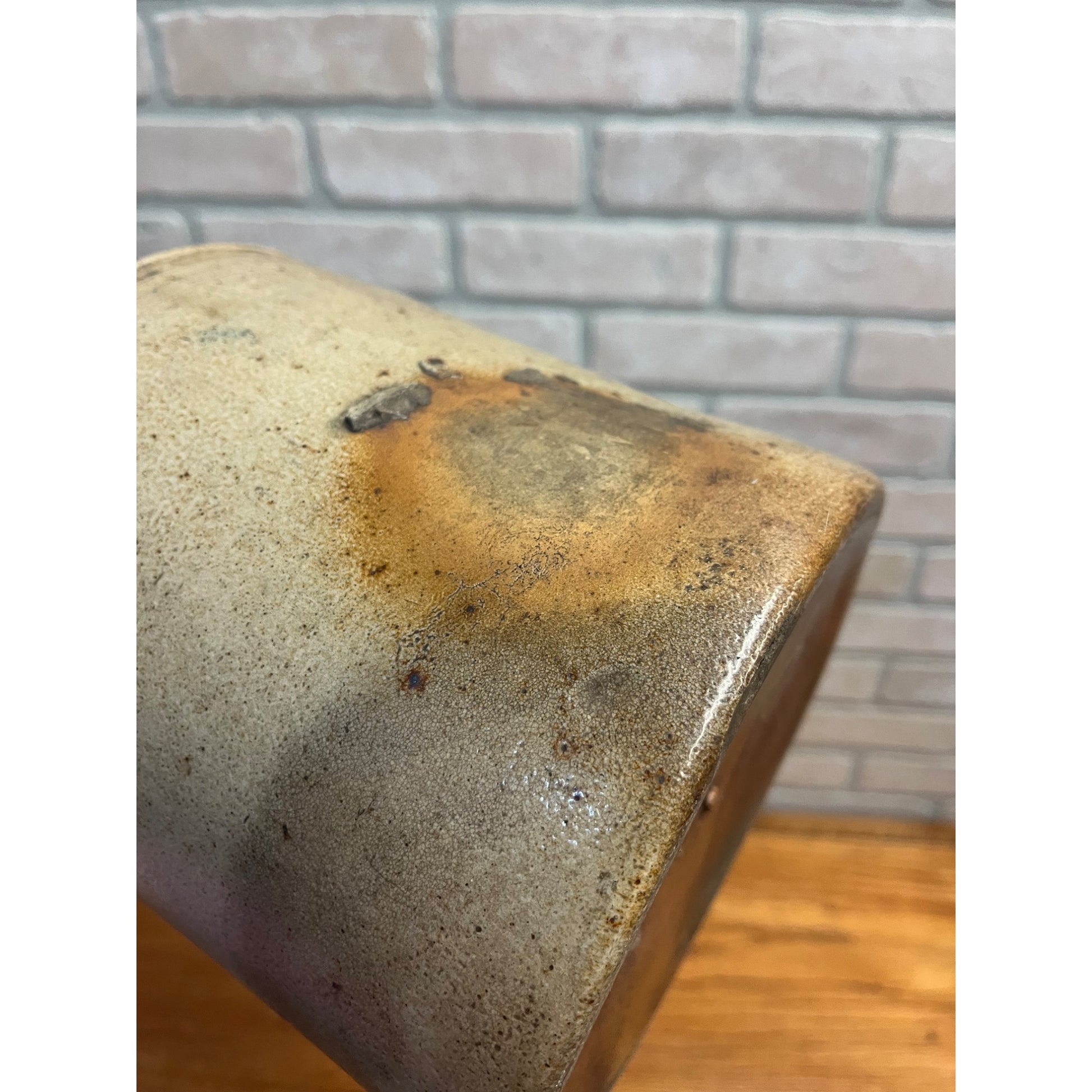 Antique Primitive Whiskey Stoneware Two-Tone Jug Crock Farmhouse Rustic