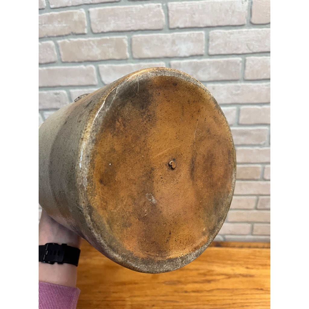 Antique Primitive Whiskey Stoneware Two-Tone Jug Crock Farmhouse Rustic