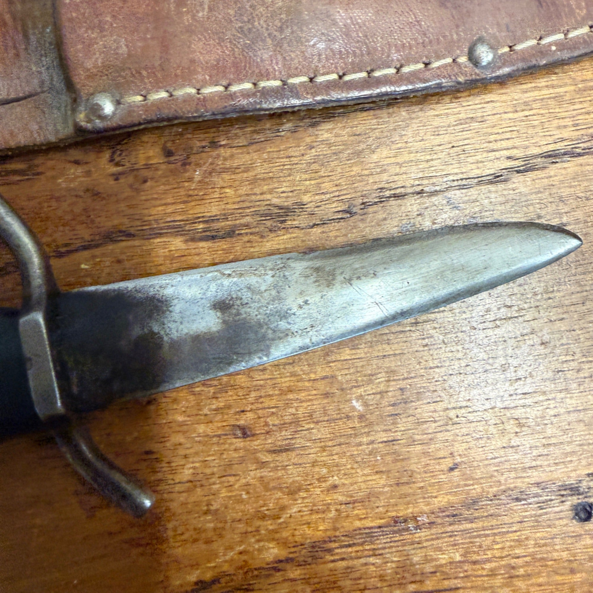 Vintage Hunting Knife Fixed Blade Wrapped Handle w/ Sheath