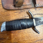 Vintage Hunting Knife Fixed Blade Wrapped Handle w/ Sheath