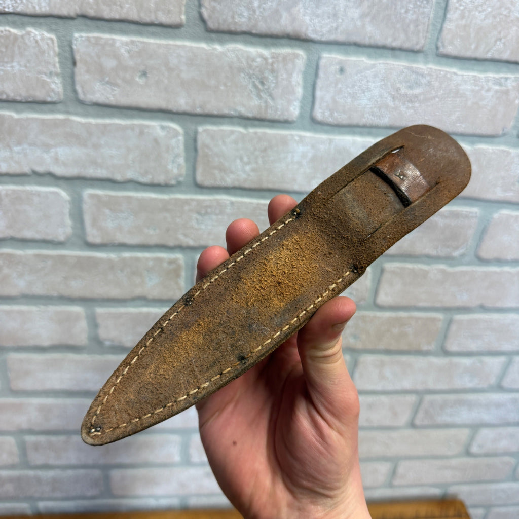 Vintage Hunting Knife Fixed Blade Wrapped Handle w/ Sheath