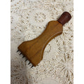 Primitive ANTIQUE Vintage LEATHER Nylon WEBBING / CARPET STRETCHER WOODEN TOOL