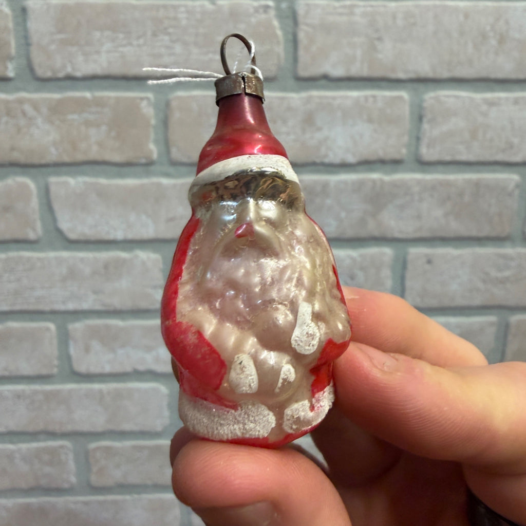 Antique 1920s Father Christmas Santa Claus Glass Ornament Early