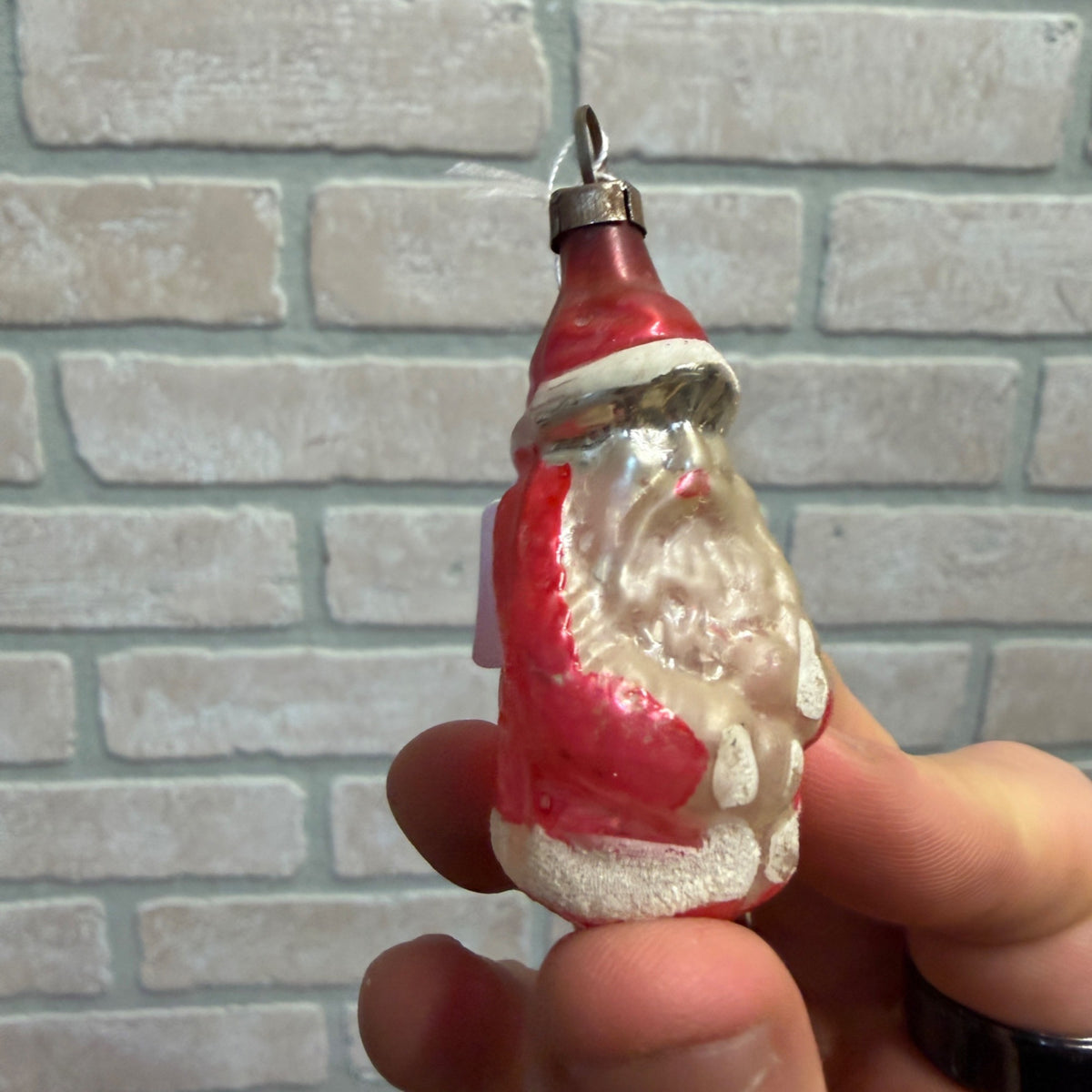 Antique 1920s Father Christmas Santa Claus Glass Ornament Early