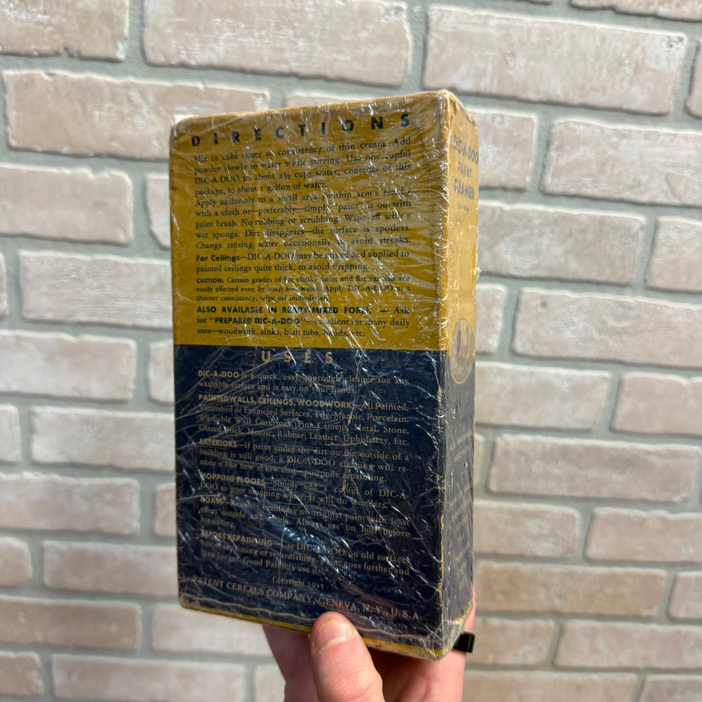 Antique 1935 DIC-A-Doo Paint Cleaner Box Patent Cereals Co Geneva NY. Full