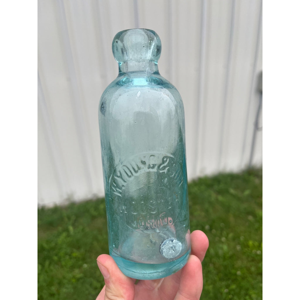 Antique W. Young & Son Wooster, Ohio (OH) Hutchinson Bottle Soda Embossed Hutch