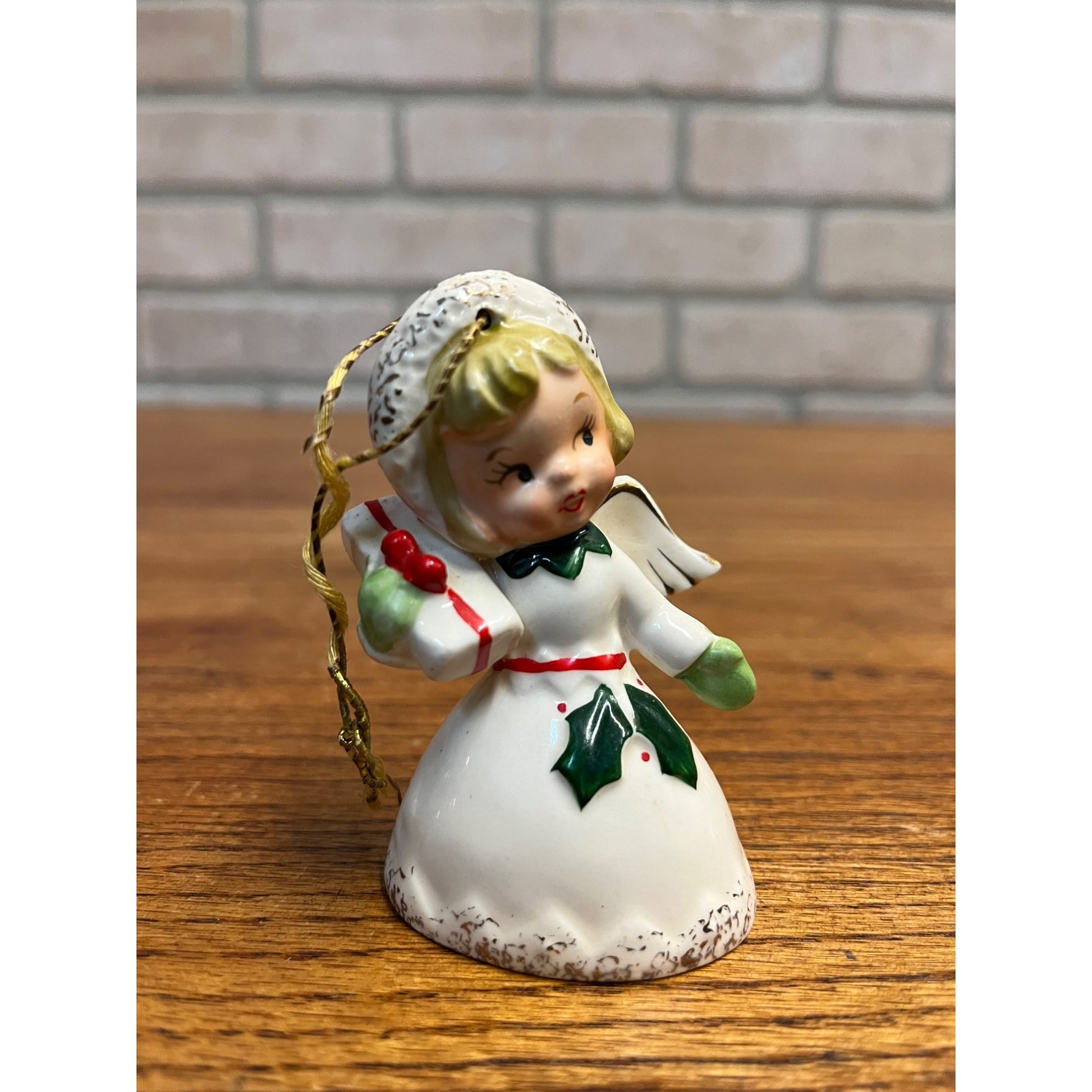 Vintage 1959 NAPCO Christmas Angel Bell w/ Gift Box Present ICX3617 3" - AS-IS