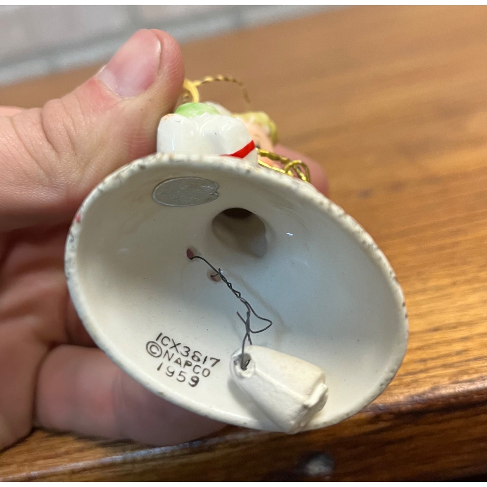 Vintage 1959 NAPCO Christmas Angel Bell w/ Gift Box Present ICX3617 3" - AS-IS