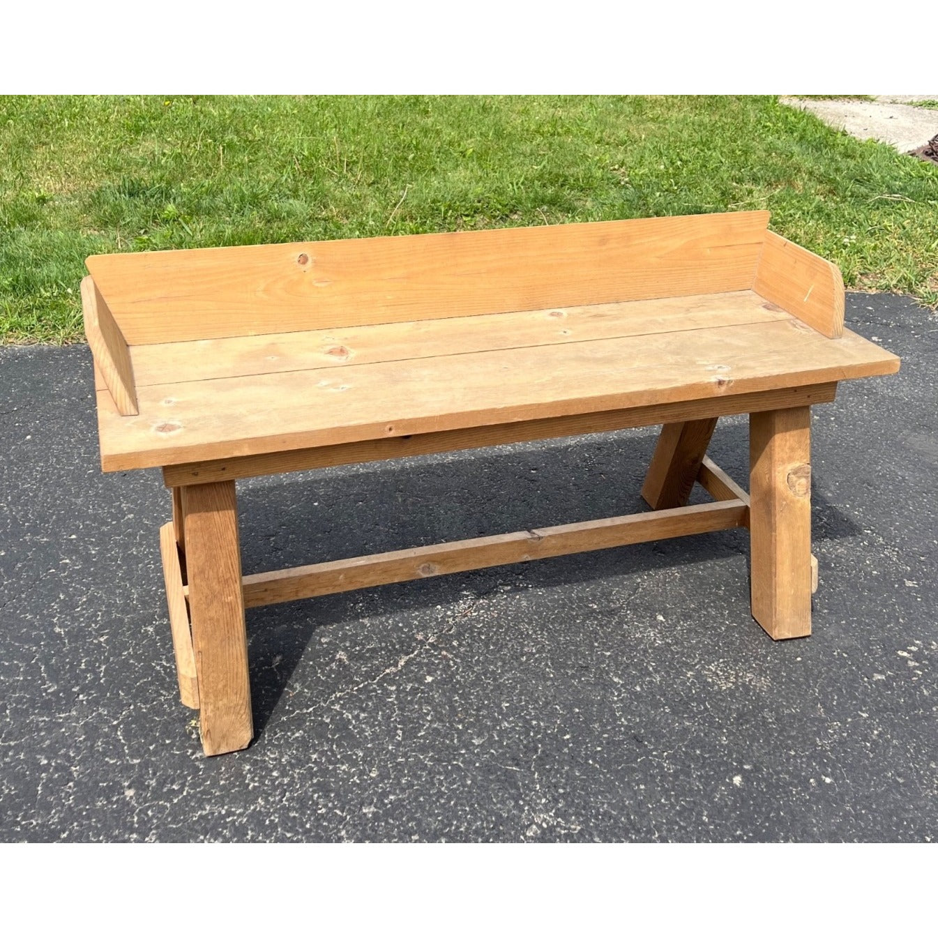 Farmhouse Solid Wood Wooden Porch Bench Sturdy Garden Bench