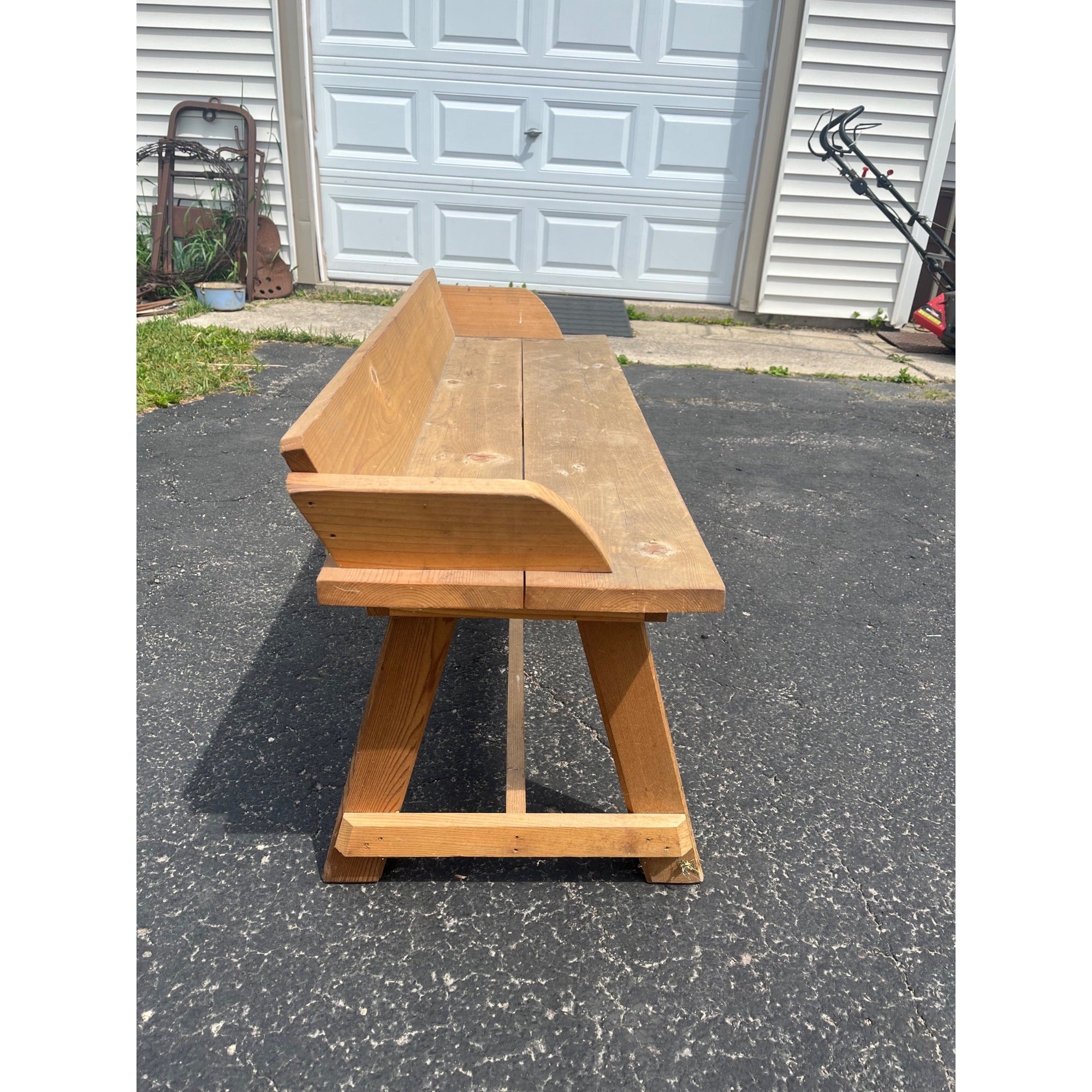 Farmhouse Solid Wood Wooden Porch Bench Sturdy Garden Bench